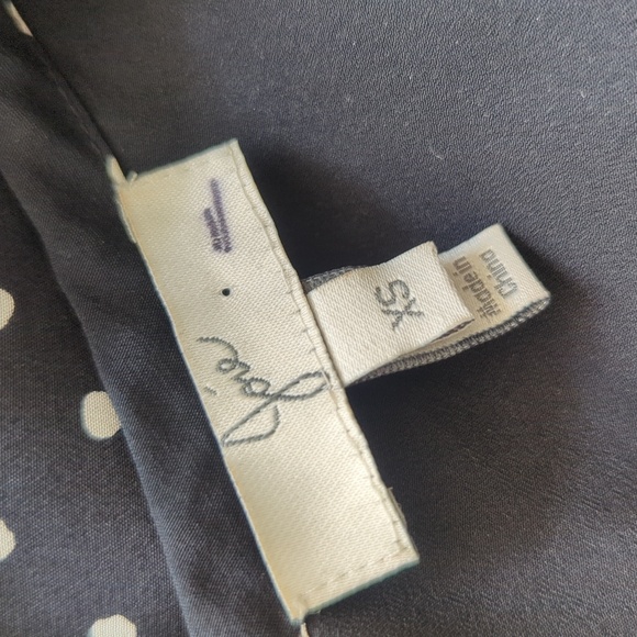 Joie black and white polka dot sleeveless drop waist mini dress - Picture 5 of 6